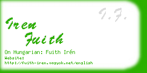 iren fuith business card